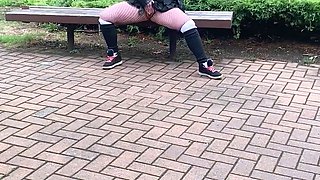 Hot MILF pees @ rest stop on busy highway