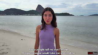 Pickup - Skinny Brunette Agrees to a Hearty Lunch and Glorious Sex