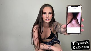 Coquettish femdom laughs of smalldick