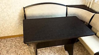 Yanmachel's Loud Orgasms on Kitchen Table - Big Tits MILF Gets Mouth Fucked & Pounded Doggystyle POV