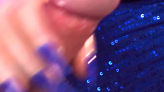 BBW CFNM Latex Gloved Handjob Edging - Long Nails Tease Huge Cock Then Makes Him Cum in Mouth