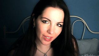 Cute curly brunette solo webcam masturbation