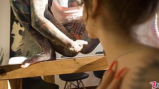 Hardcore Tattoo Lesbians - Anuskatzz and Eden Ivy Rough Anal Fucking, Squirting, ATM Action