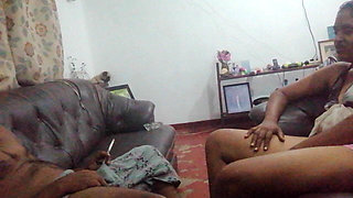 Father in Law's Gigantic Dick Hangs Out Under His Sarom for Step Daughter