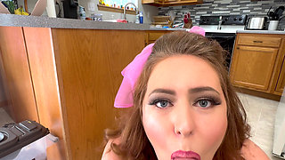 BBW MILF Makes Pervy Stepson Cum After Doing Dishes - JOI - Kinky Katie