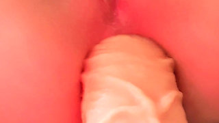 Watch me struggel with this massive anal dildo