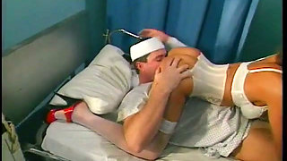 Slutty blonde nurse sixty nines her patient
