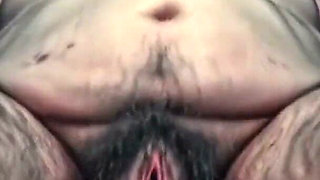 Horny Fat BBW Hairy Pussy Solo Masturbation - Moaning Wet Bush Orgasm