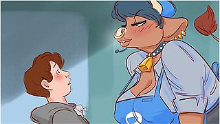 Audio/animation: Goth Minotaur Barista Bullies Her Favorite Customer With Car Toon
