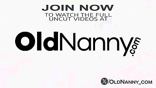 Blonde Granny In Glasses Gives Sloppy Blowjob To Tattooed Stud