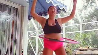 Rainy Day Topless Poolside Workout! Would You Be My Personal Trainer?