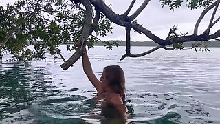 Intense sex in a luxury resort hotel on a seashore