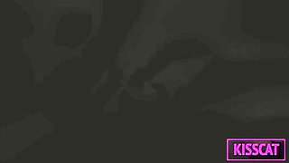 Step Mom Facial After Jerking Step Son in Shared Bed - Busty MILF Kiss Cat Gets Cum