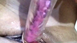 Mexican wife showing off and masturbating with a dildo for the first time (full video)