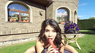 Lady Dee Is in Our Back Yard Naked Getting Some Sun