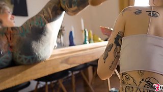Toys, ATM, and Squirt Heavily Tattooed Girls Extreme Anal