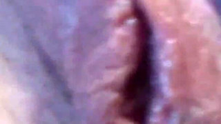 Fleshy lips close up very wet