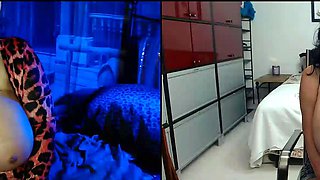 Two horny lesbians with big boobs masturbating under shower