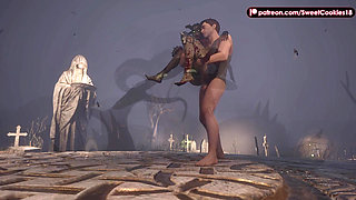 Man Fucks Nahema in Cemetery - Oral & Cum on Ass
