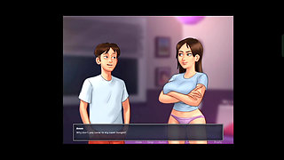 Summertime saga with stepmom and stepsister