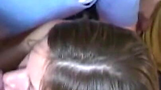 Busty teen picked up for her first bang-van gangbang