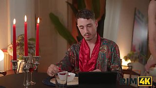 RIM4K. Hot Brunette Servant Does Ass Licking to Satisfy Her Boss