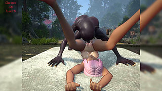 Gol Anime Pregnant Slave Gangbanged by Goblins in Bed
