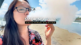 Real Smoking Asian MILF Smoking Cigarettes & Playing with My Feet Smoking Feet-ish