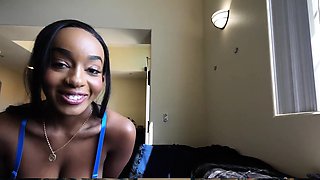 Innocent Ebony Stepdaughter Doesn't Want to Wear a Bra -