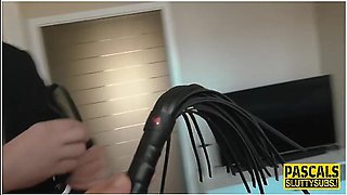 Bound and whipped before throat and pussy are claimed