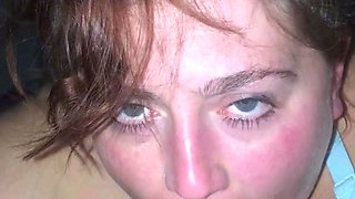 Slut gives wam deep throat pov blowjob and handjob