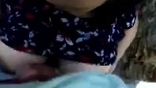 Naughty Asian GF with Big Boobs Gives a Public Blowjob