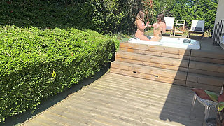 Lesbian Duo with My Tattooed Big Ass Friend Nina Beauregard in the Spa