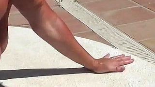 Hot British MILF Melody Charm Plays with Her Big Tits & Pussy in the Sun