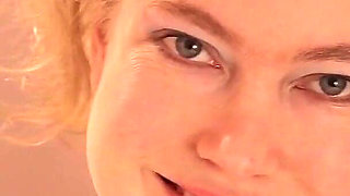 Horny Blonde Housewife Peska Touches Herself in Bed