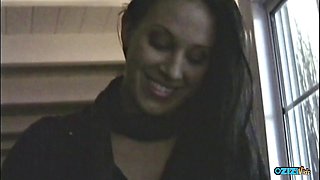 Brunette Fueling Car Seduced for Hardcore Home Pounding