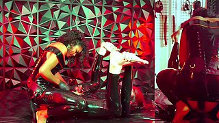Goddess Luna Law - Hot Latex Pegging-Ebony Femdom Goddess