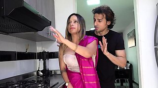 Big Tits Desi MILF Bhabhi Fucked in the kitchen by horny