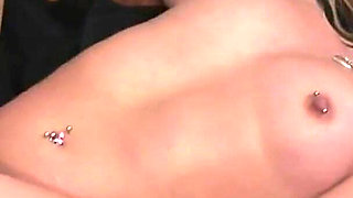 Blonde stripper masturbating after dance