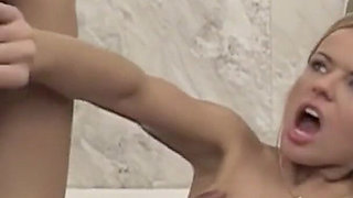 Petite Blonde Teen Takes Huge Monster Cock Deep in Her Tight Ass