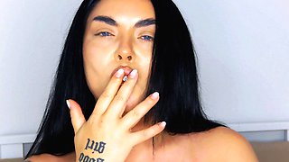 Beautiful Brunette Smoking Fetish Tease - Softcore Seduction