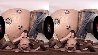 VR Sex with Brunette Babe: Blowjob, Cowgirl  Doggystyle Porn