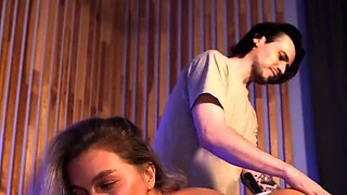 Cheating wifey gets a hot, family masseur creampie with