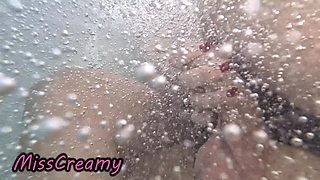 Public Pool Stepsister Dick Flash Risky Handjob Crowd Watching Cumshot 4K