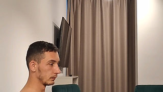 I Give Blowjob to Honza. Sexy Skinny Young Guy with Big Dick