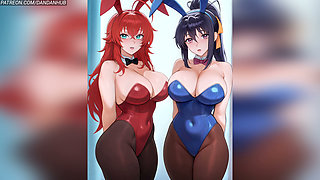 Rias and Akeno Twerking and Bouncing Together - DxD