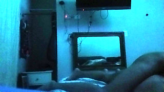 POV accomplished through wall mirror's reflection of Mexican couple having hot sweaty sex  Urfreaknastycouple