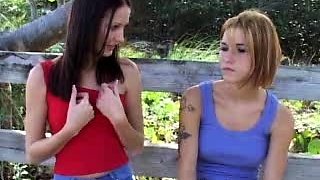 Beautiful teen lesbians lick