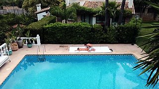 Incredible fuck in the pool with Tru Kait and I cum on top