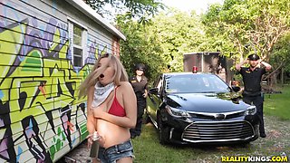 Carolina Sweets' Wild Outdoor Bondage in a Sneaky Escape